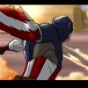 Captain America in action in a color storyboard from Marvel's Avengers Assemble