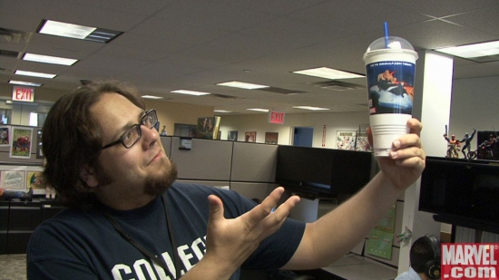 Intern Jason savors his Slurpee victory