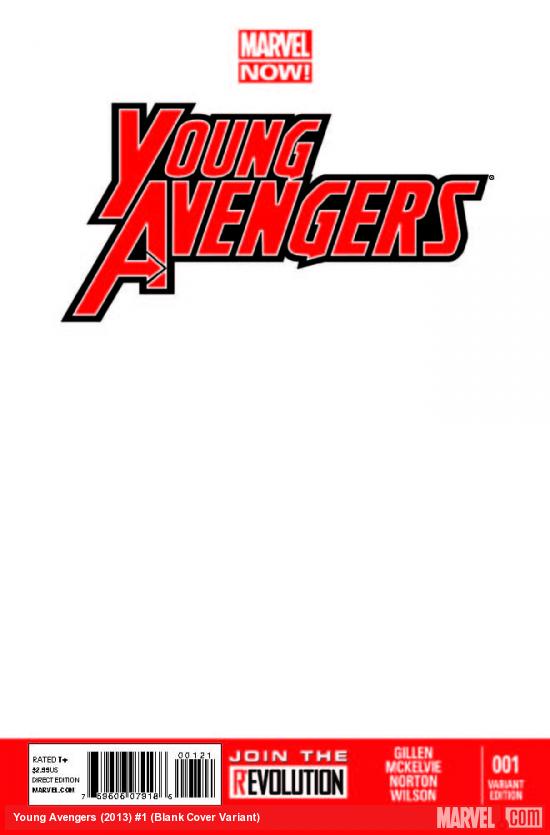 YOUNG AVENGERS 1 BLANK COVER VARIANT