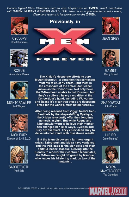 X-Men Forever 2 #5 recap page