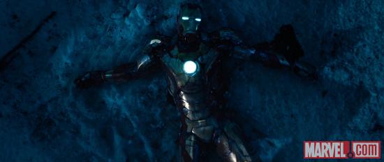 Iron Man lays battered in the snow in Marvel's Iron Man 3