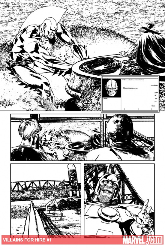 Villains for Hire #1 preview inks by Renato Arlem