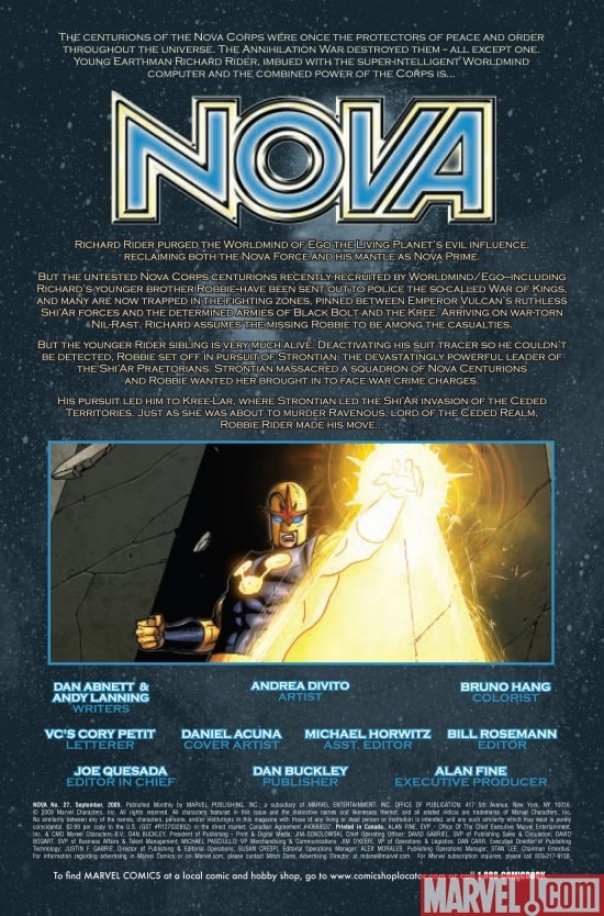 NOVA #27, intro page