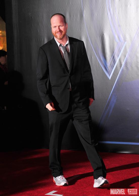 Director and Writer Joss Whedon on the Avengers red carpet