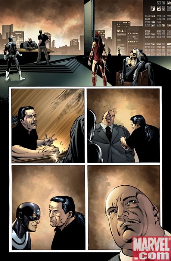 HOUSE OF M: AVENGERS #4 interior art by Mike Perkins
