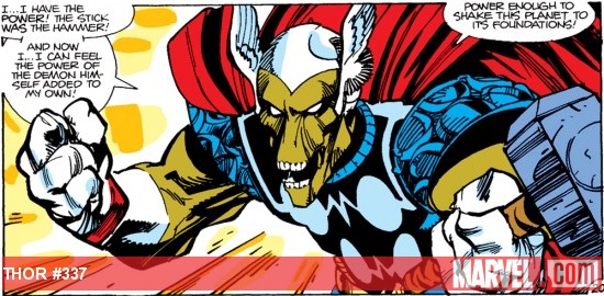 Beta Ray Bill wields Mjolnir for the first time