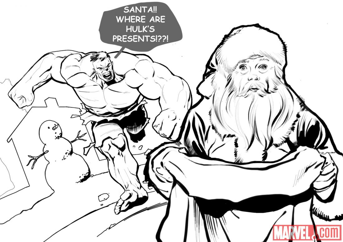 2012 Happy Holidays card from Neil Edwards, featuring Hulk