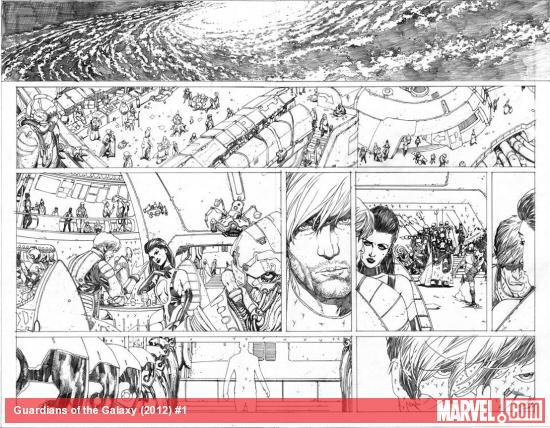 Guardians of the Galaxy (2013) #1 preview pencils by Steve McNiven