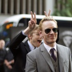 Michael Fassbender (Magneto) and Lucas Till (Havok) at the 'X-Men: First Class' red carpet event in NYC