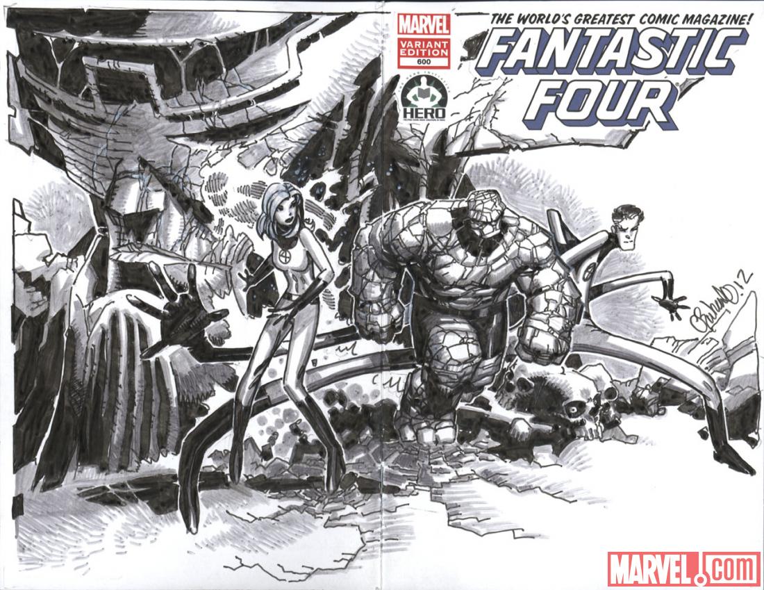 Fantastic Four #600 Hero Initiative variant cover by Chris Bachalo