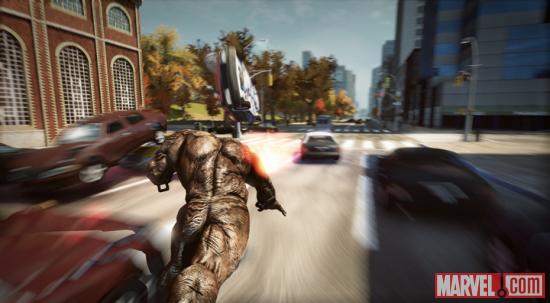 Screenshot of Rhino from the Rhino Challenge Pack in The Amazing Spider-Man video game