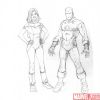 Invisible Woman and Iron Man sketch