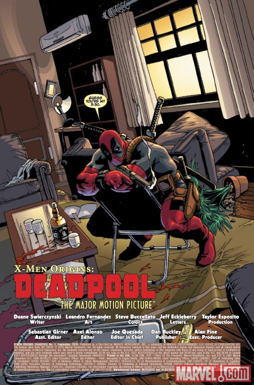 X-MEN ORIGINS: DEADPOOL #1 preview art by Leo Fernandez