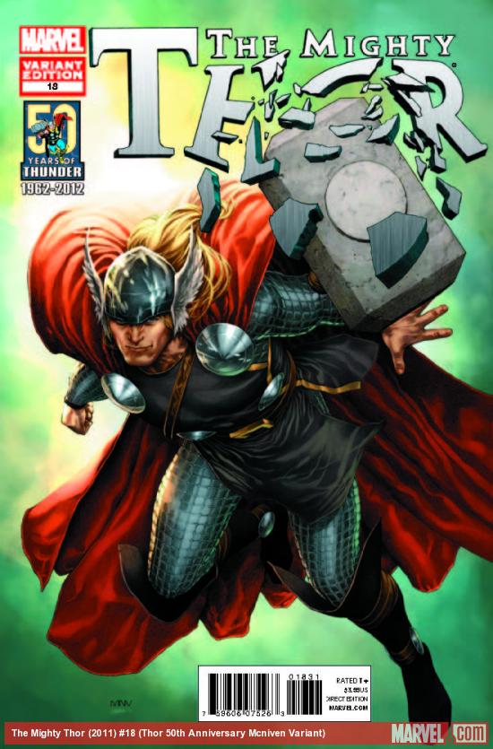 THE MIGHTY THOR 18 THOR 50TH ANNIVERSARY MCNIVEN VARIANT (WITH DIGITAL CODE)