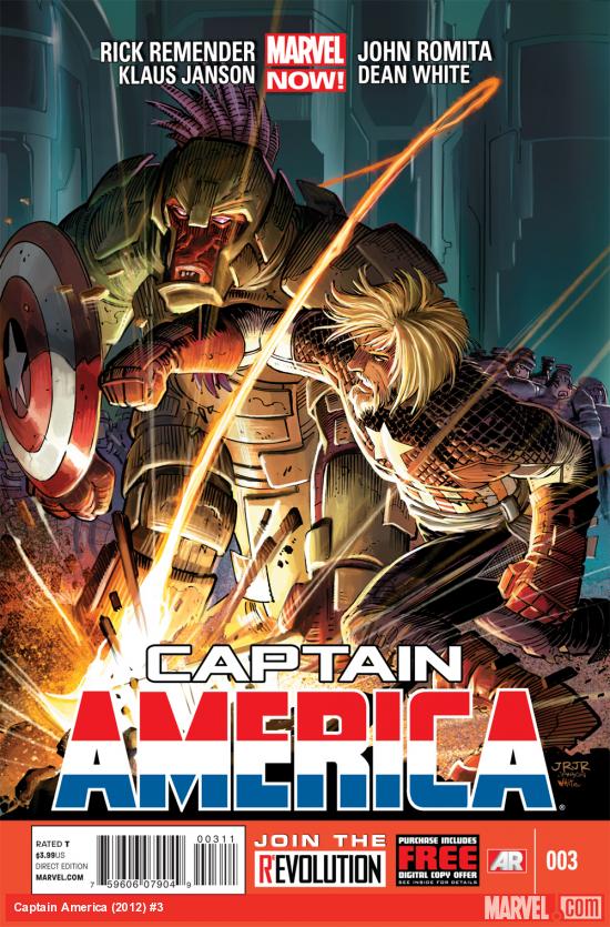 Captain America (2012) #3 cover by John Romita Jr., Klaus Janson & Dean White