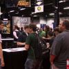 The crowd gathers at the Marvel booth