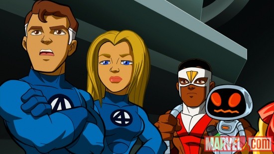 Fantastic Four, Falcon and H.E.R.B.I.E. from The Super Hero Squad Show