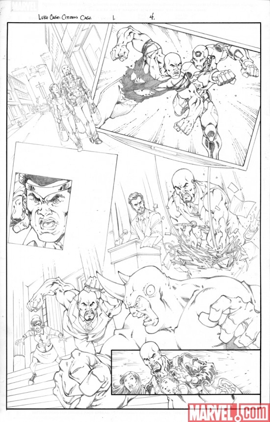 Luke Cage pencil art by Todd Nauck