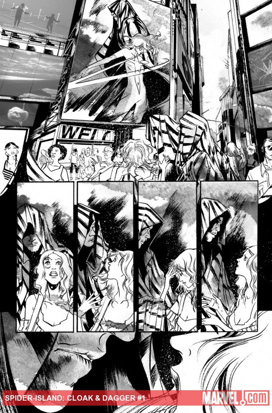 Spider-Island: Cloak & Dagger #1 preview inks by Emma Rios