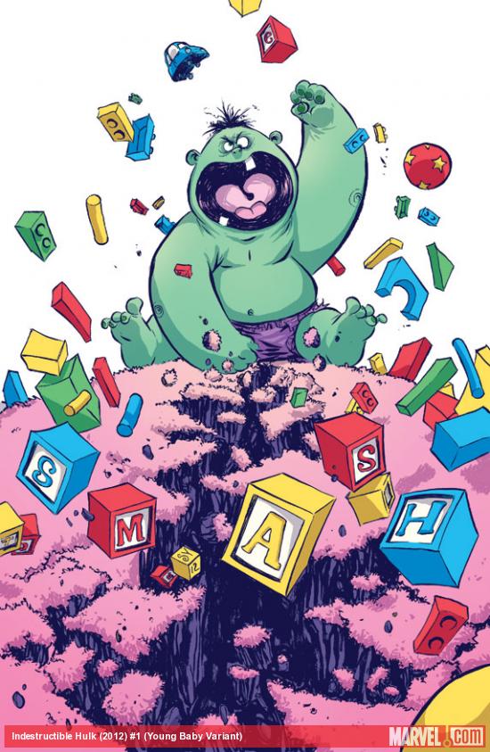Indestructible Hulk #1 Baby Variant cover by Skottie Young