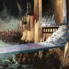 Concept art of Asgard from LEGO Marvel Super Heroes