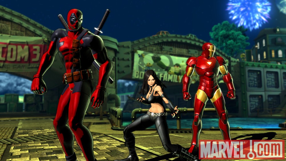 Deadpool, X-23 and Iron Man in Marvel vs. Capcom 3