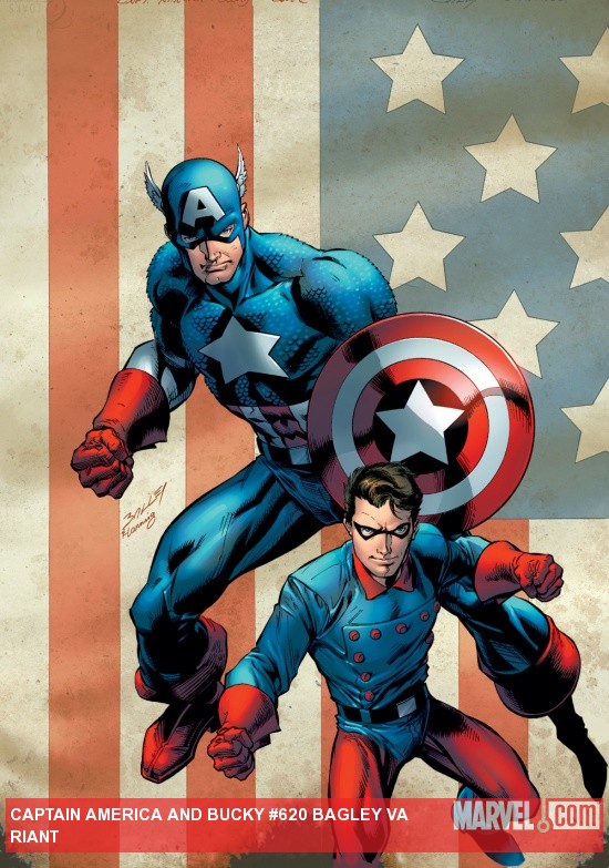 Captain America & Bucky #620 variant cover by Mark Bagley