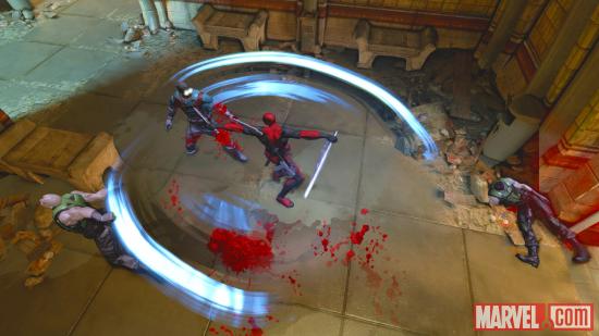 Deadpool does a 360 in the Deadpool video game