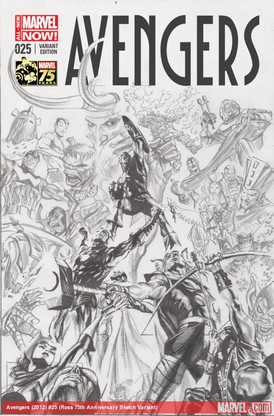 Avengers (2012) #25 (Ross 75th Anniversary Sketch Variant)