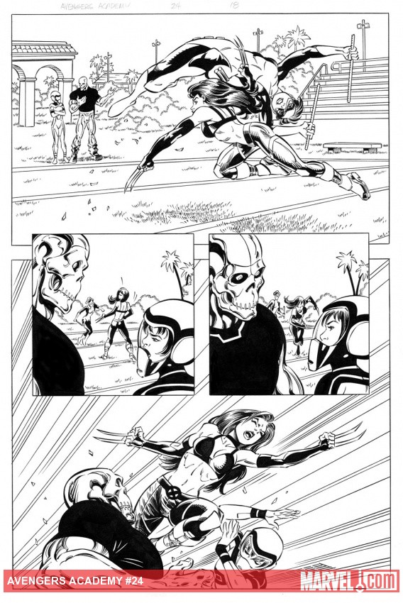 Avengers Academy #24 inked preview art by Tom Grummett