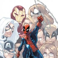 Image Featuring Black Cat, Iron Man, Mr. Fantastic, May Parker, Spider-Man, Wolverine, The Winter Soldier, Carlie Cooper