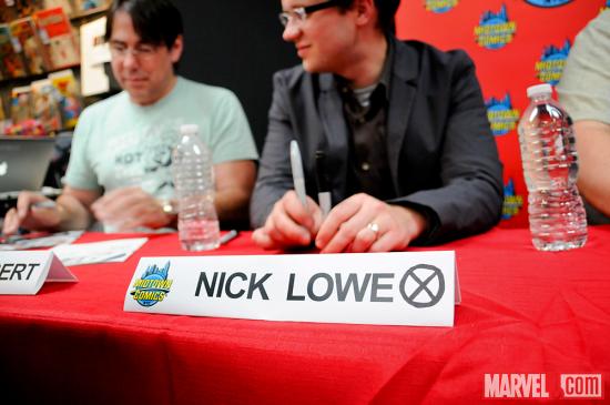 Nick Lowe at Avengers Vs X-Men Release Party at Midtown Comics