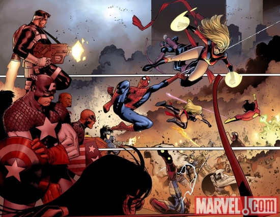 Image Featuring Moonstone, Avengers, Bullseye, Luke Cage, Captain America, Nick Fury, Patriot, Spider-Woman (Jessica Drew), Spider-Man, Taskmaster