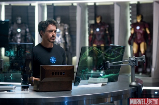 Tony Stark in his lab from ''Iron Man 2''