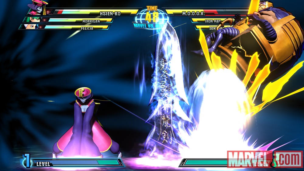 Marvel vs. Capcom 3 screenshot: Hsien-Ko vs. M.O.D.O.K.