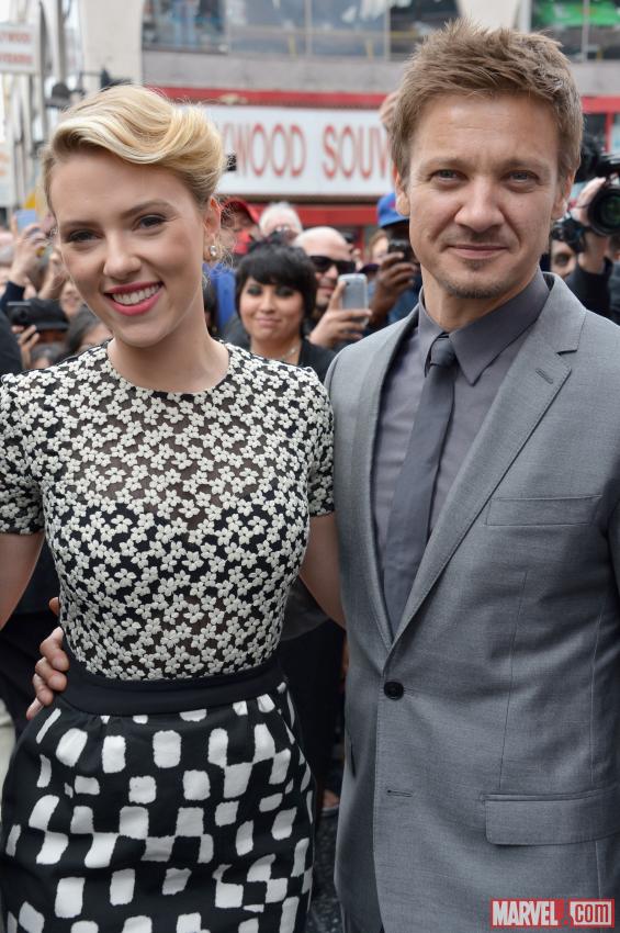 Scarlett Johansson receiving her star on the Hollywood Walk of Fame