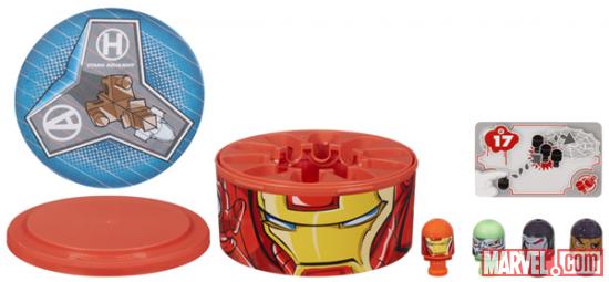 Iron Man, Doctor Doom, War Machine and Nick Fury Marvel Bonkazonks with Iron Man Face Case