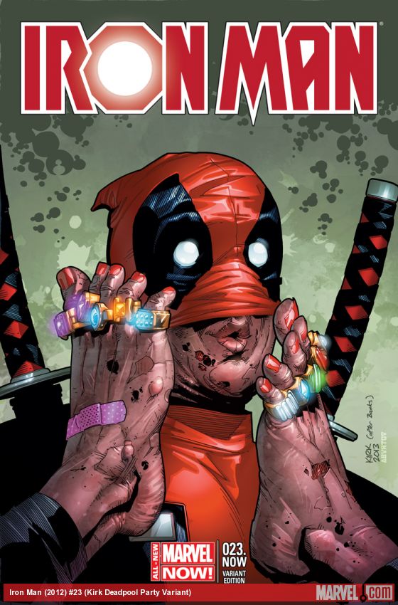 Iron Man (2012) #23 (Kirk Deadpool Party Variant)
