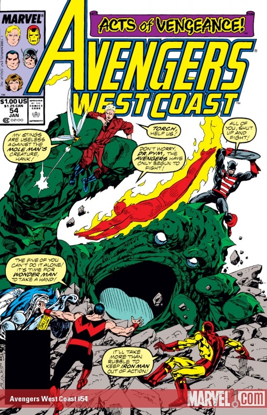 Avengers West Coast #54 cover by John Byrne