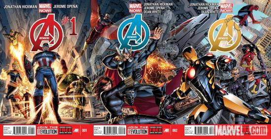 Avengers (2012) #1-3 covers by Dustin Weaver