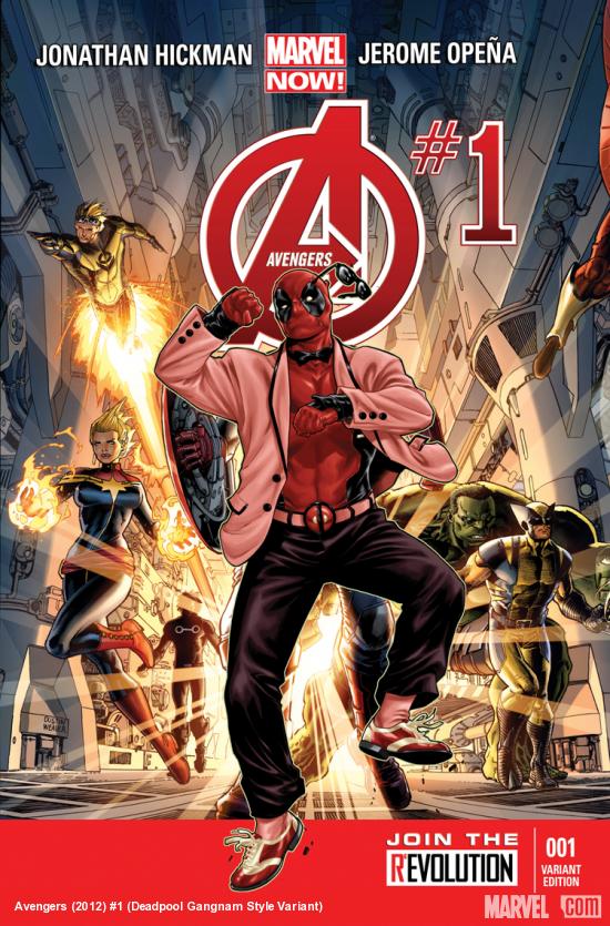 cover from Avengers (2012) #1 (DEADPOOL STYLE VARIANT)
