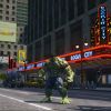 Hulk looks both ways when crossing a busy street...