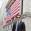Captain America star Chris Evans at the NYSE. Photo by Ben Hider.