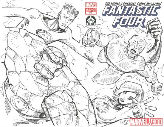 Fantastic Four #600 Hero Initiative variant cover by Chris Rousseau