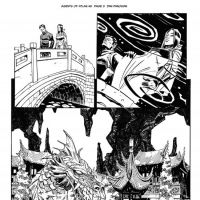 AGENTS OF ATLAS #9 black and white preview art by Dan Panosian
