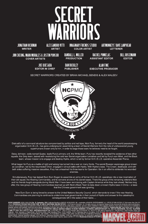 SECRET WARRIORS #18 recap page