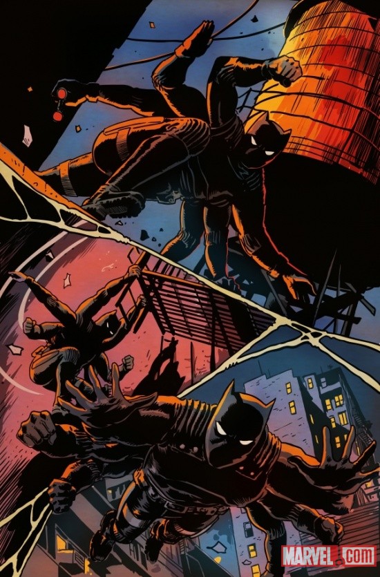 Black Panther in Spider-Island interior art by Francesco Francavilla