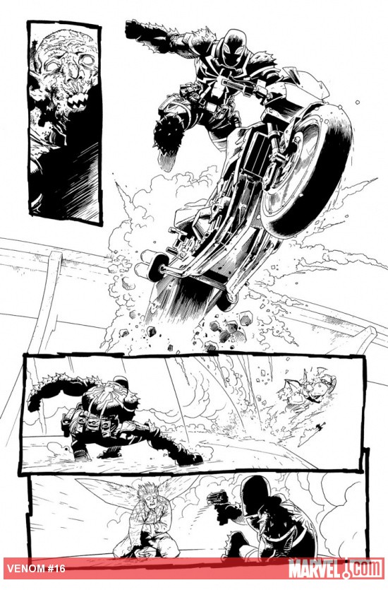 Venom (2011) #16 inked preview art by Lan Medina
