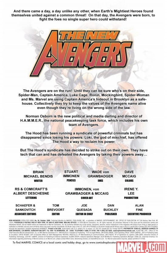 NEW AVENGERS #56, intro page