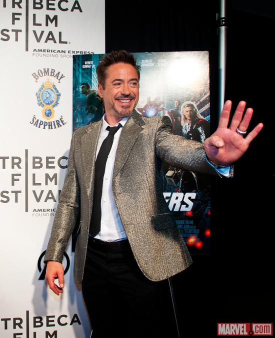 Robert Downey, Jr. at the Tribeca Film Festival screening of Marvel's The Avengers